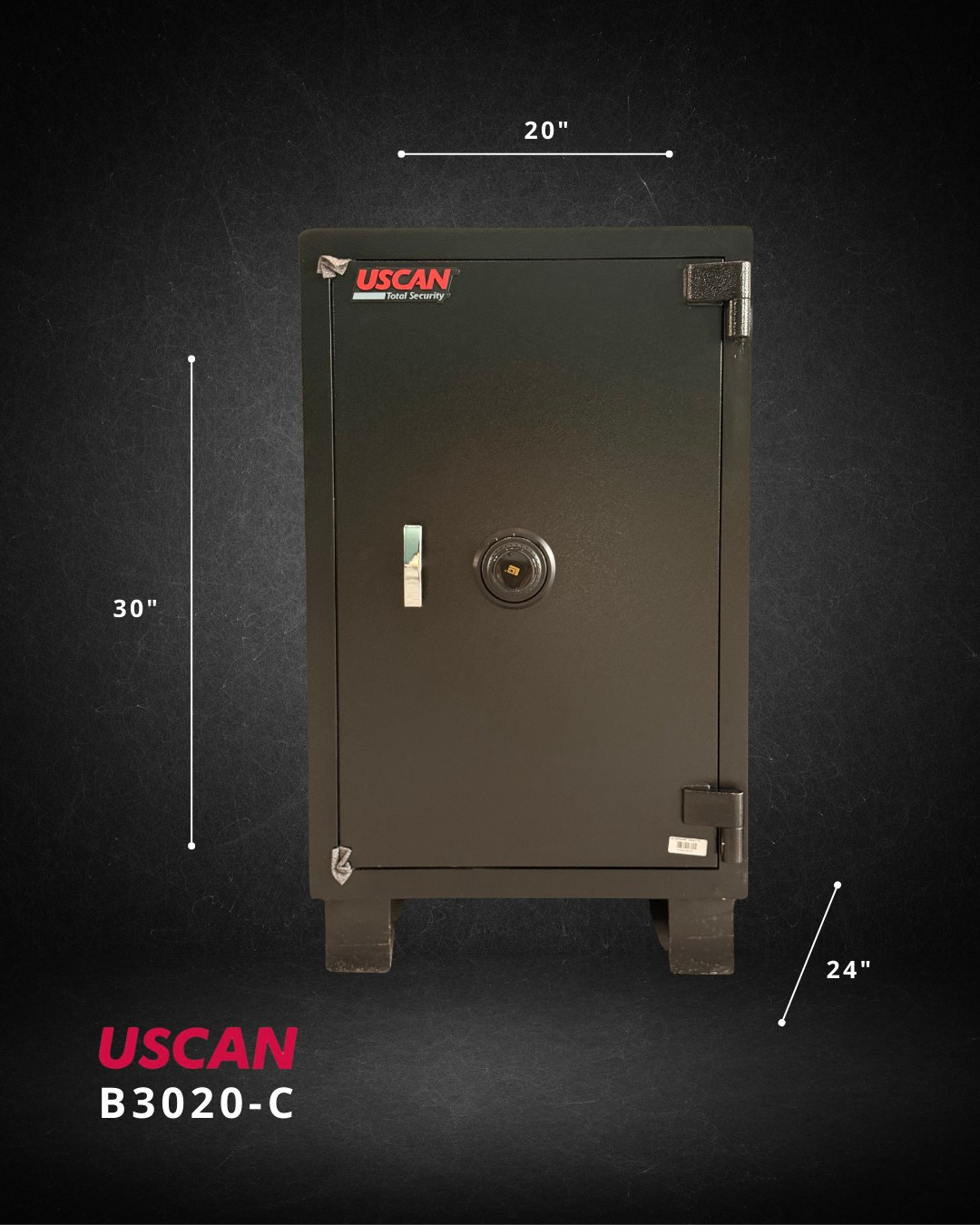 USCAN fireproof safe with electronic lock displayed in Toronto showroom