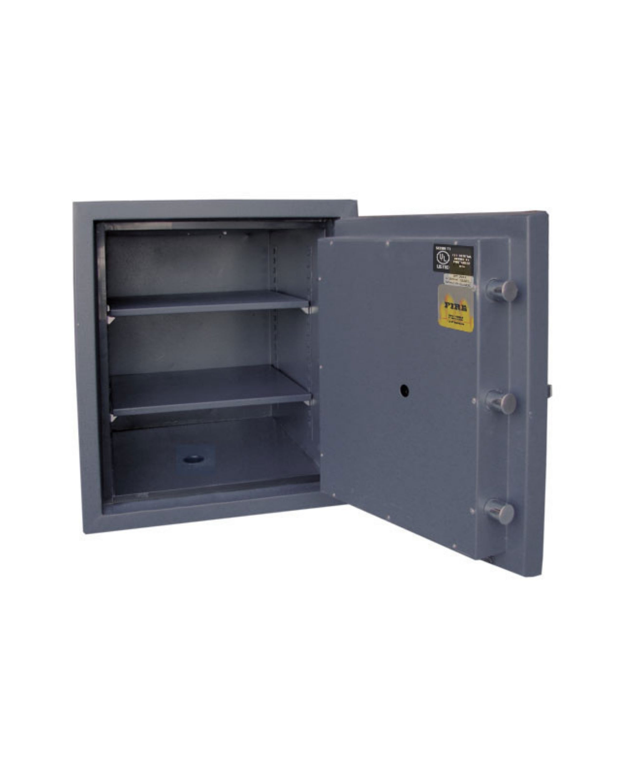Uscan FB 2520 E fire-rated safe with powder coated gray steel body and UL RSC rating