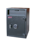 UsCan FL 3020 E commercial depository safe with electronic keypad lock and front-loading deposit slot, black steel finish