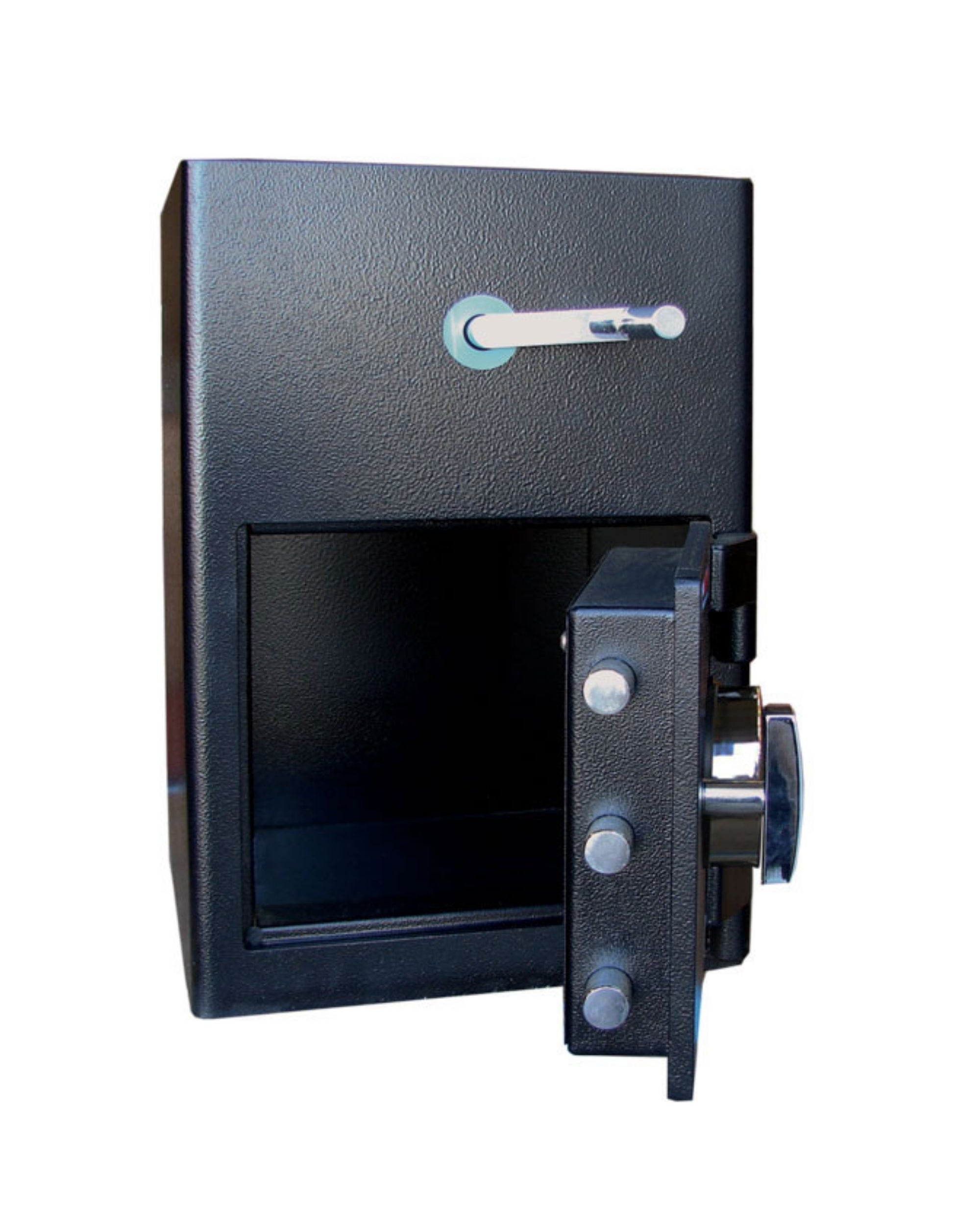Black steel UsCan RH 2014-E cash deposit safe for retail and office use