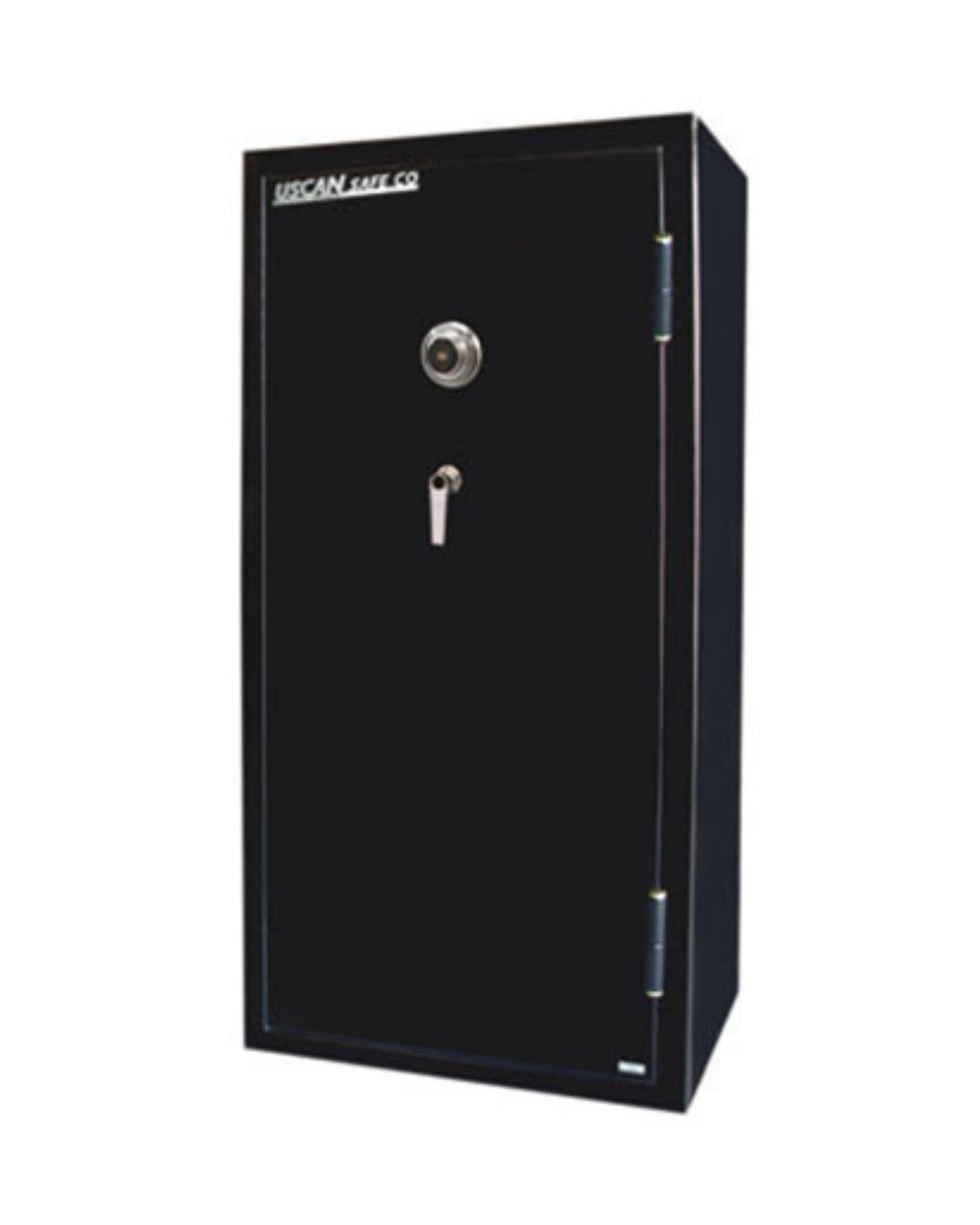 Uscan E 5928 gun safe with mechanical combination lock, high gloss black finish, residential firearm storage safe