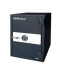Uscan FB 3020 E fire safe with electronic keypad lock, closed door, powder coated gray finish