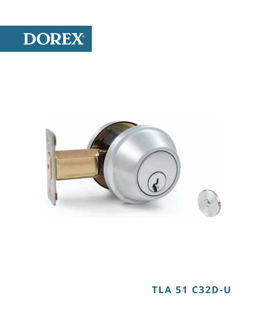 Commercial Deadbolt Lock Grade 2. DOREX TLA Series Grade 2 commercial deadbolt lock in satin chrome finish for commercial and heavy-duty residential doors
