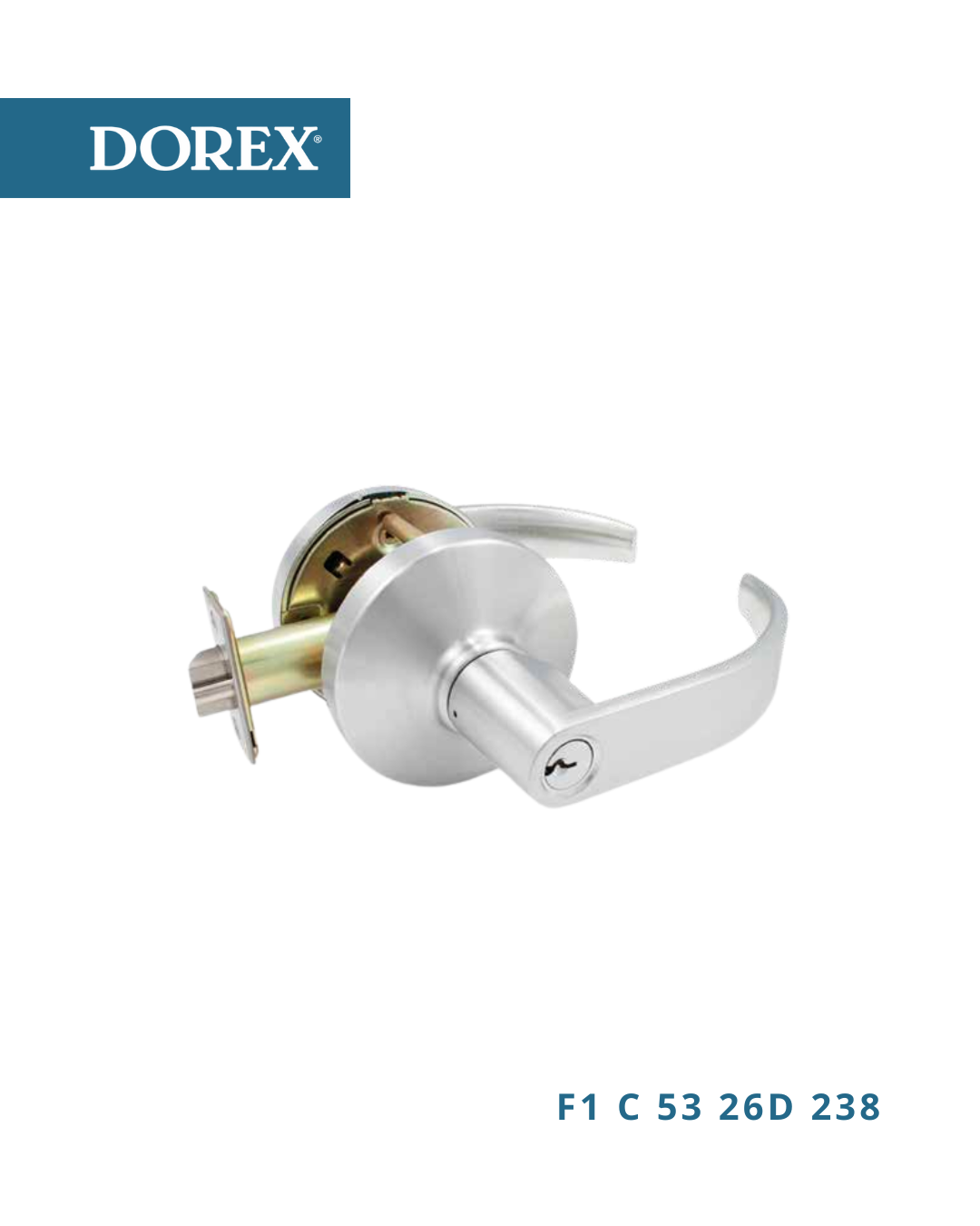 DOREX F1 C 53 26D 238 Grade 1 commercial cylindrical door lock for high-traffic facilities, ANSI/BHMA certified, heavy-duty construction