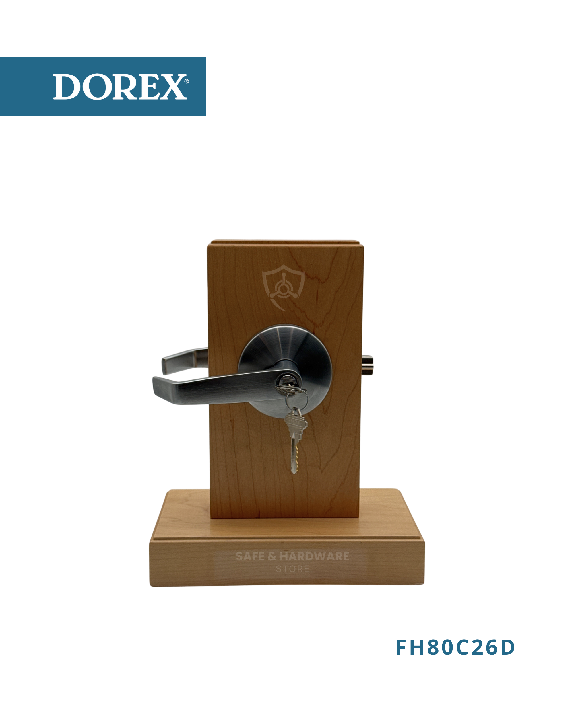 Commercial Cylindrical Door Lock Grade 2. DOREX FH80C26D storeroom lever on commercial door