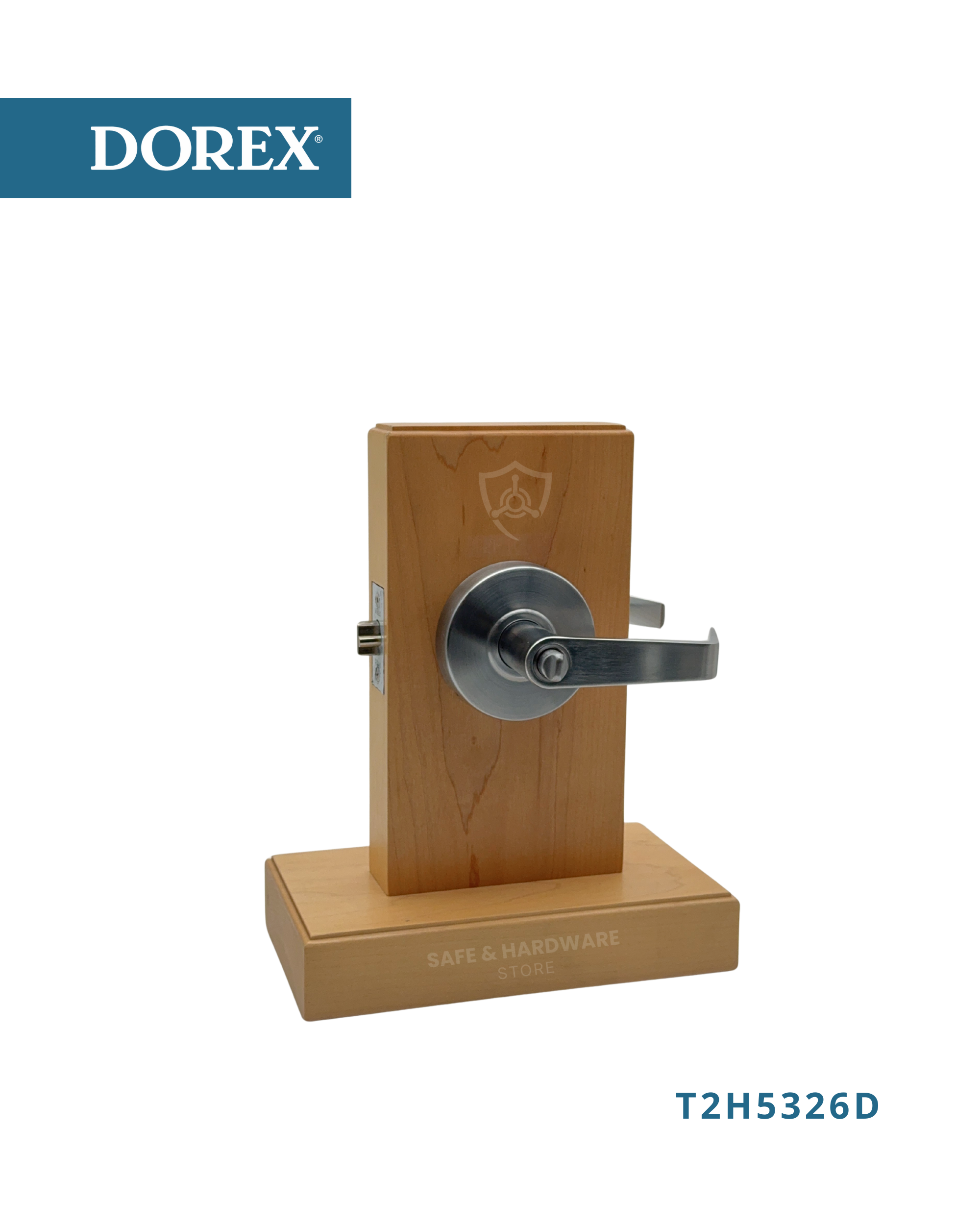 Angled view of DOREX T2H53-26D commercial cylindrical door lock
