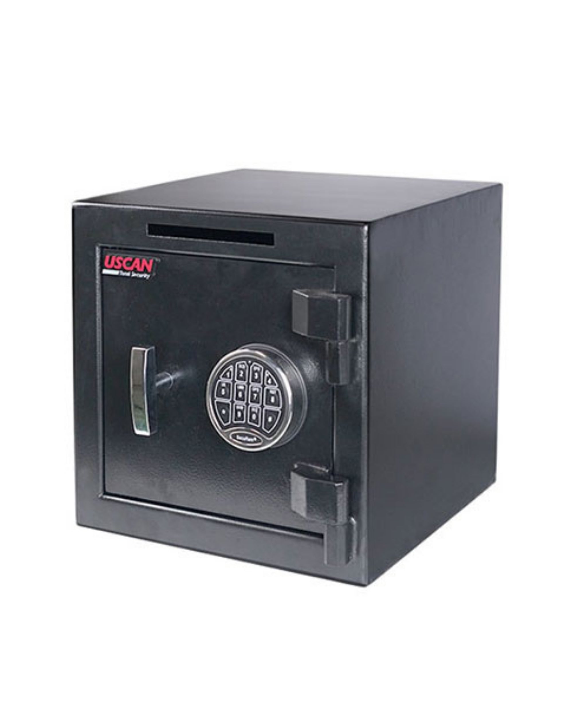 Escan B1414-ES-2 commercial depository safe with open door, steel construction and secure locking system