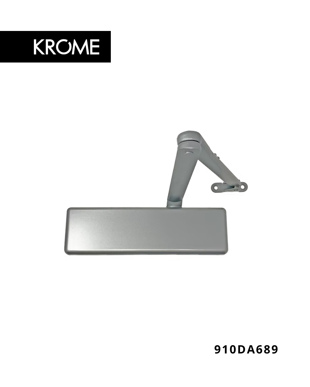KROME 910DA689 Grade 1 commercial surface door closer with adjustable power size 1 to 6 and aluminum finish