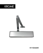 KROME 911DA Grade 1 commercial door closer adjustable power size 1–6 aluminum finish