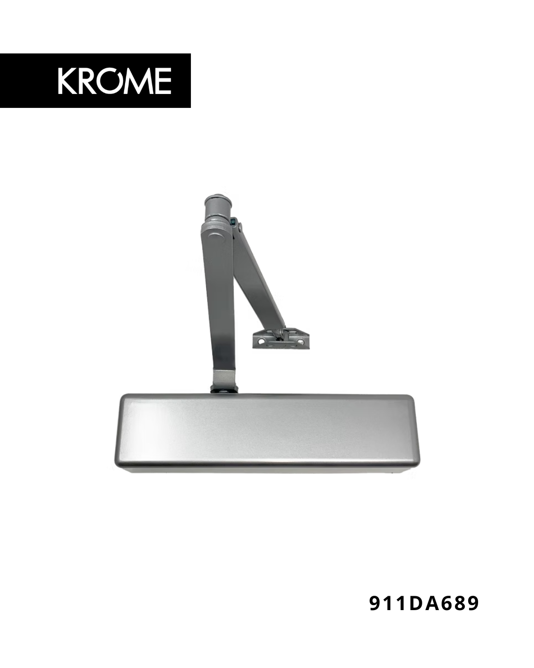 KROME 911DA Grade 1 commercial door closer adjustable power size 1–6 aluminum finish