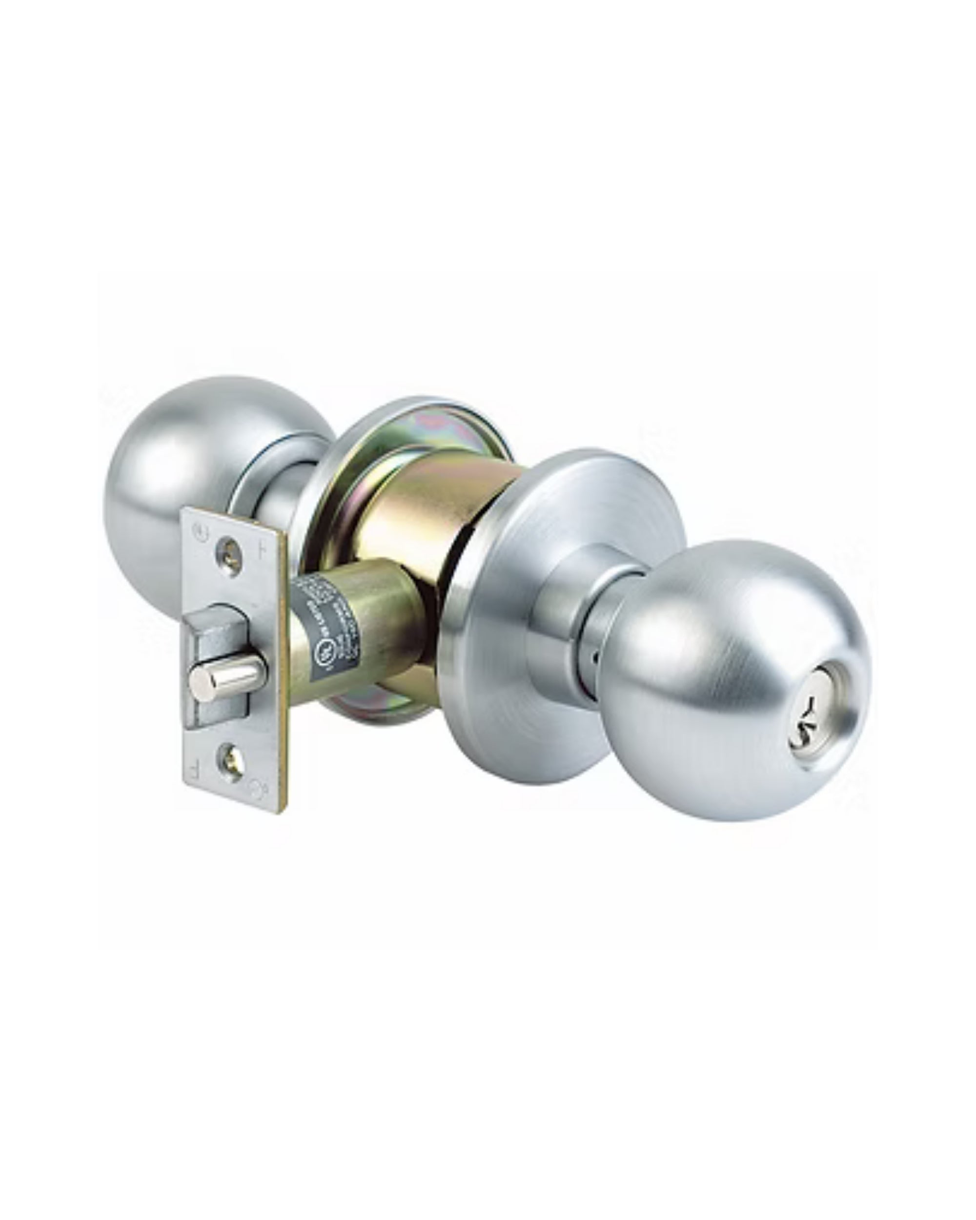 KROME Grade 1 heavy duty cylindrical knob lockset for commercial doors with ANSI Grade 1 rating, UL listed and fire rated