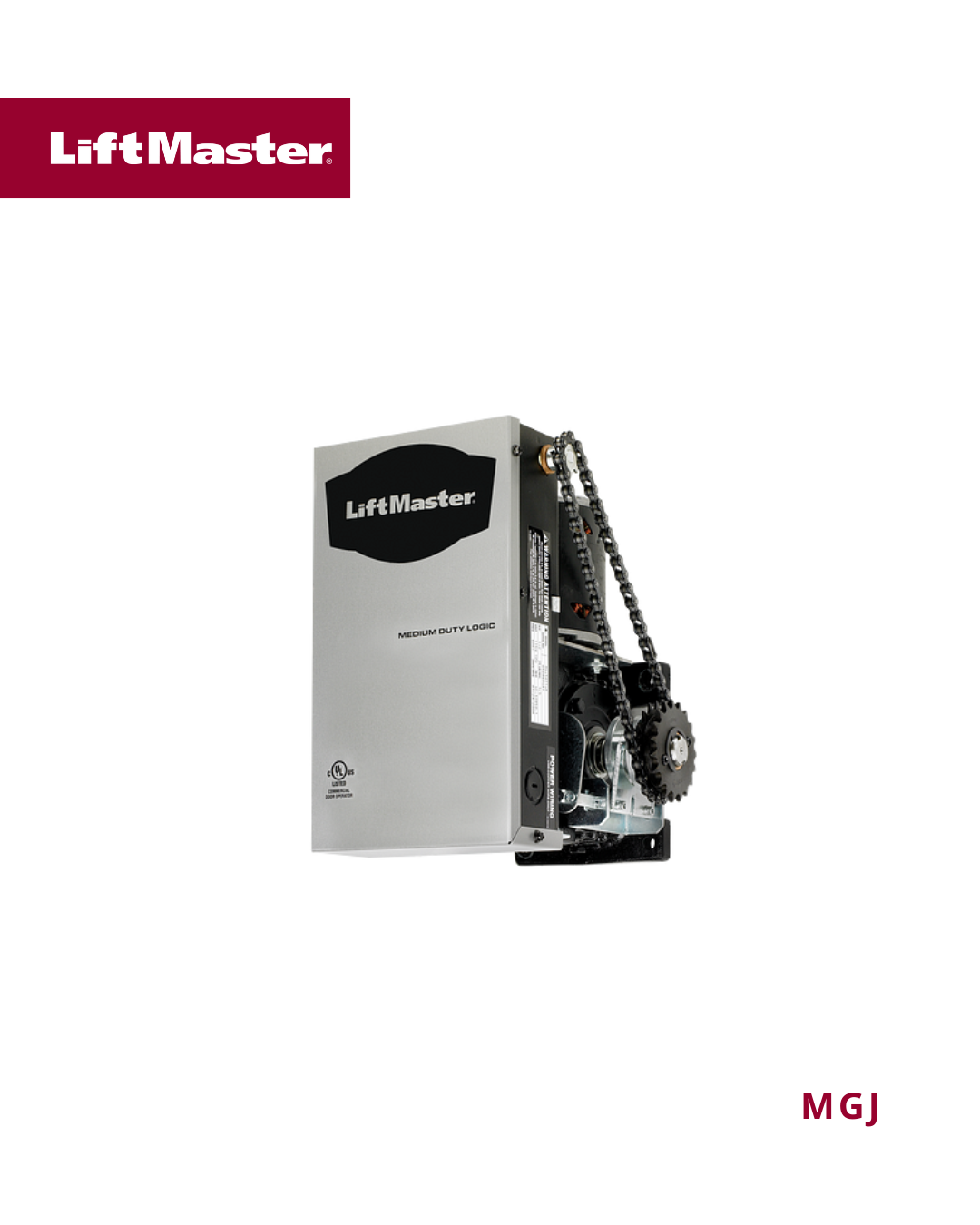 Commercial Door Operator LiftMaster MGJ. LiftMaster MGJ medium-duty gear-reduced jackshaft commercial door operator for rolling and sectional doors