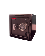 Interior view of USCAN B1414-ES drop slot safe with adjustable shelf and steel construction