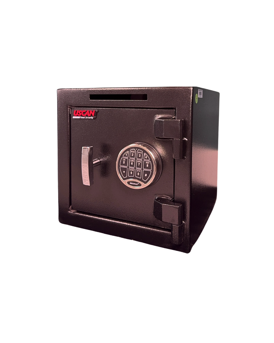 Interior view of USCAN B1414-ES drop slot safe with adjustable shelf and steel construction