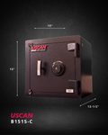 Front view of USCAN B1515-C B-rate steel burglary safe with mechanical combination lock