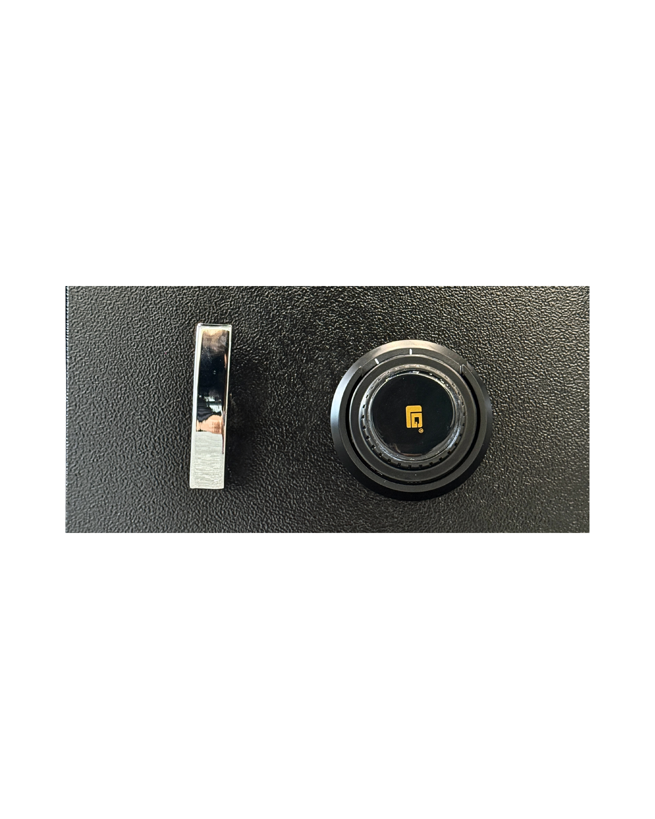 Close-up of UL Listed Group II LaGard mechanical combination lock on USCAN B1515-C safe