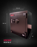 Front view of USCAN B2018-C B-rate steel burglary safe with mechanical combination lock