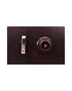 Close-up of UL Listed Group II LaGard mechanical combination lock on USCAN B2018-C safe