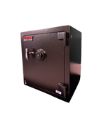 Interior of USCAN B2018-C burglary safe with two adjustable shelves and powder coated finish