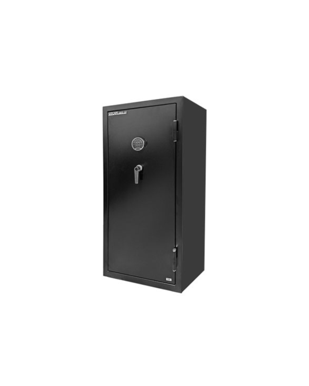 Uscan E5928-B-HG-E-PDO gun safe with electronic keypad lock and high gloss black finish, front view