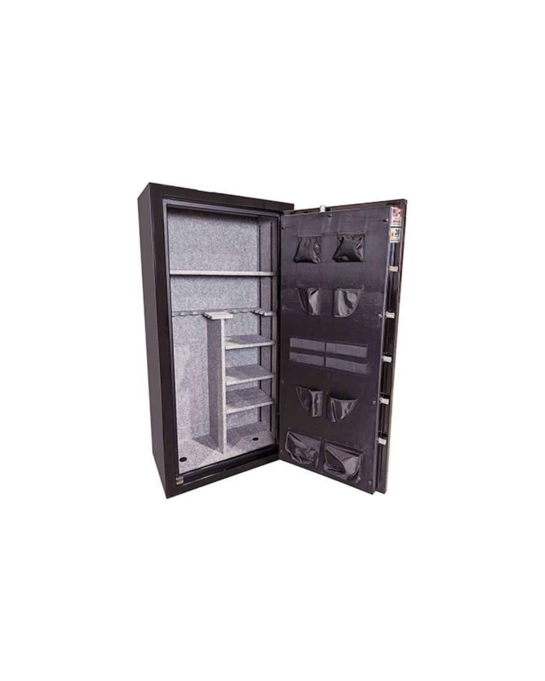 Uscan E5928-B-HG-E-PDO gun safe interior with premium door organizer and adjustable shelves