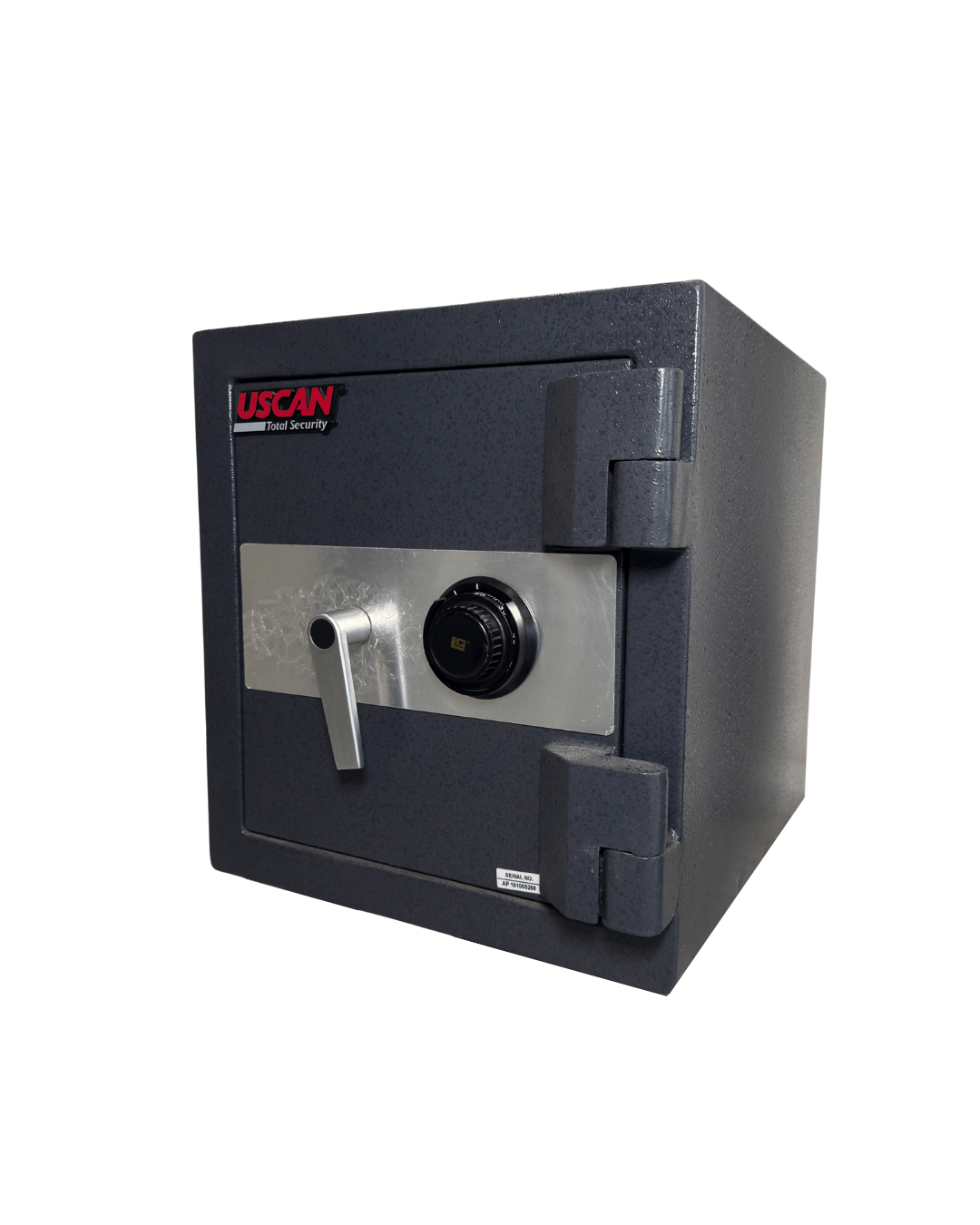 USCAN FB1913-C pre-owned fire burglary safe with a mechanical combination lock and reinforced steel body