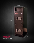 USCAN FL 3914-EE commercial depository safe showing overall dimensions and technical specifications
