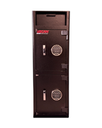Front view of USCAN FL 3914-EE commercial depository safe with dual compartment design