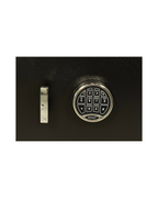 Close-up of SecuRAM UL Listed electronic keypad lock on USCAN FL3020-E commercial safe