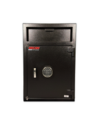 Front view of USCAN FL3020-E front-loading commercial depository safe with electronic keypad lock