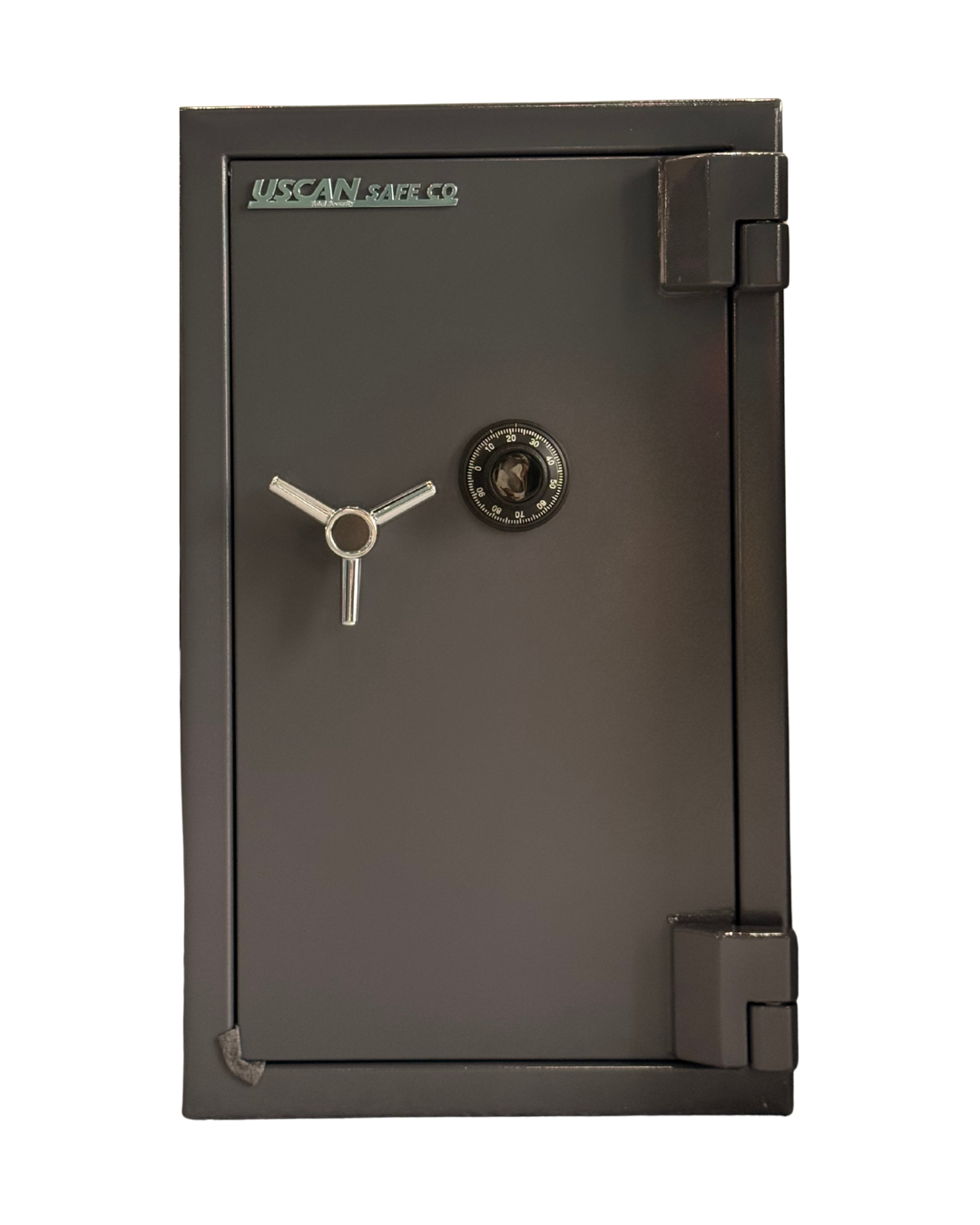 Front view of USCAN SB-03C fire and burglary safe with mechanical combination lock