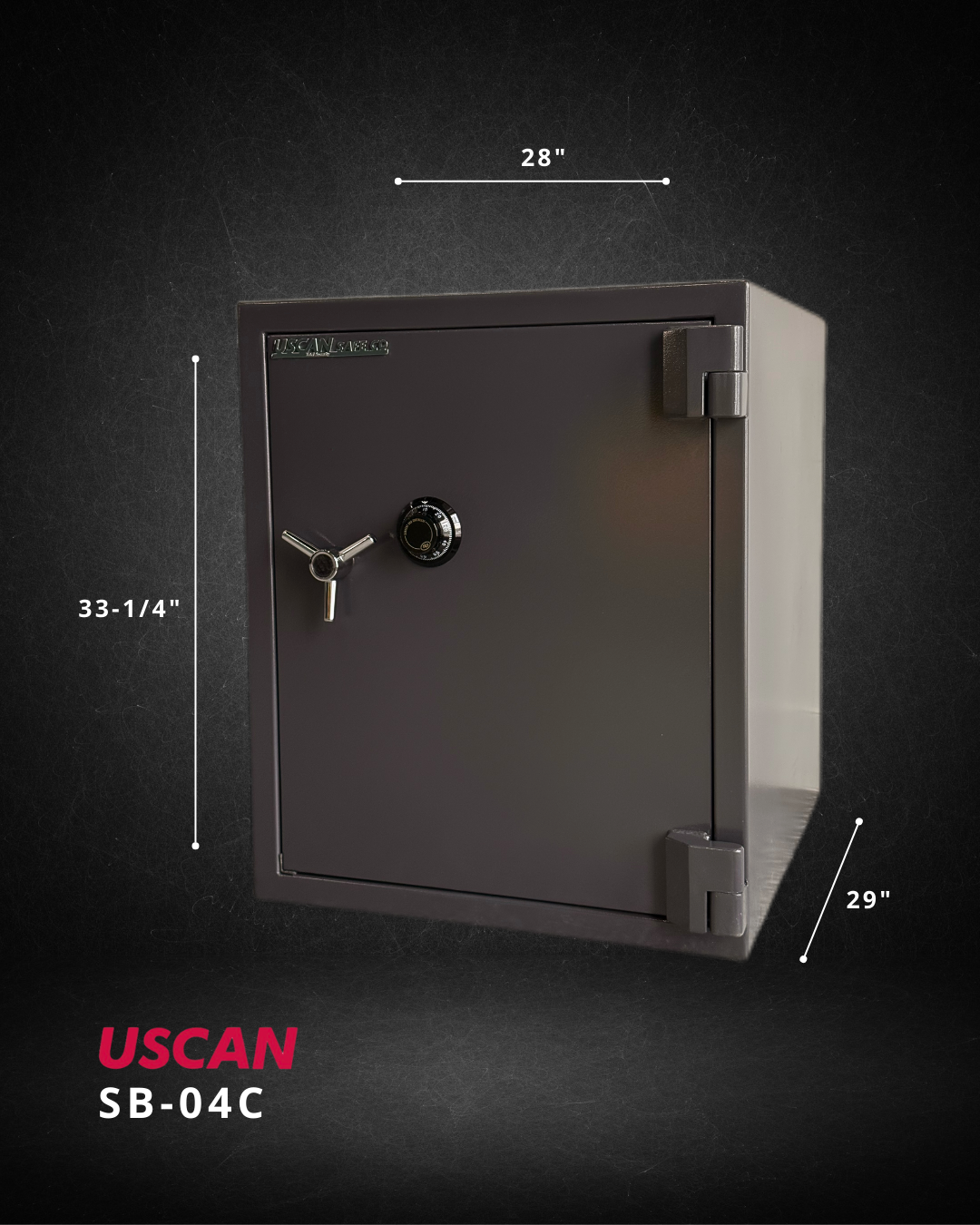USCAN SB-04C fire and burglary safe with dimensions and specifications