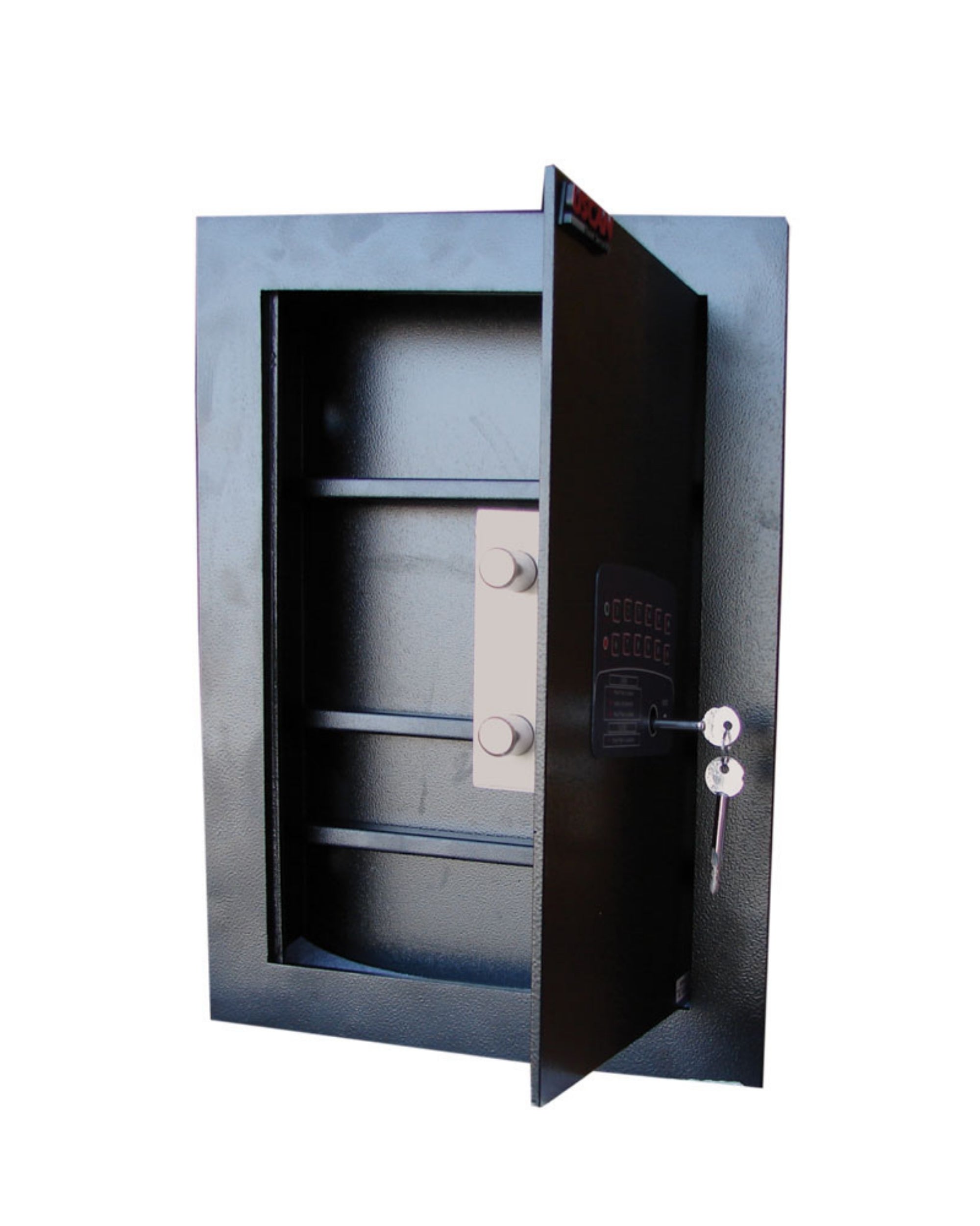 Uscan W 2014 E wall and floor safe with adjustable shelves and motorized lock