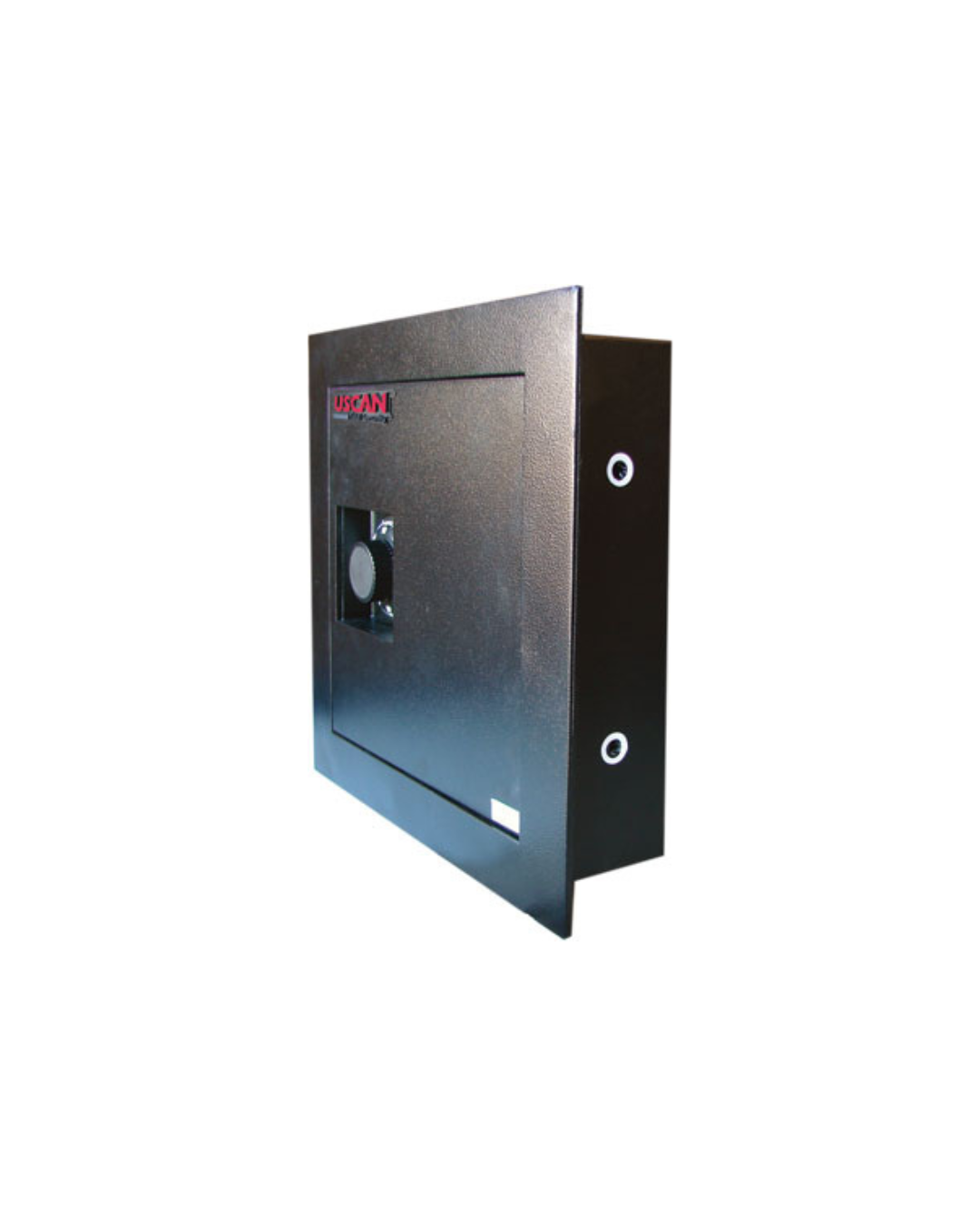Uscan W1414-C wall safe with mechanical combination lock and powder coated black finish, front view